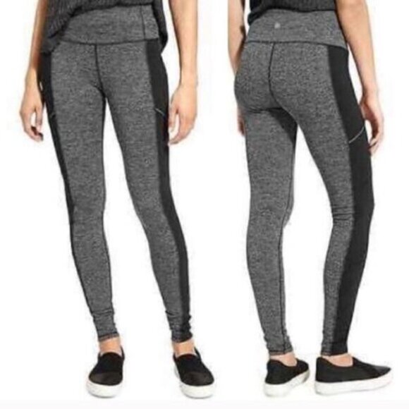 ATHLETA Womens' Herringbone Luxe Metro Drifter Leggings Black Gray 870895 Small - Picture 1 of 9